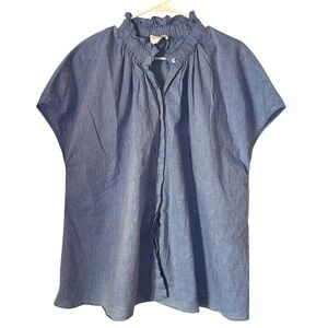 Tuckernuck Pomander Place Blue Chambray Rae Blouse XL
